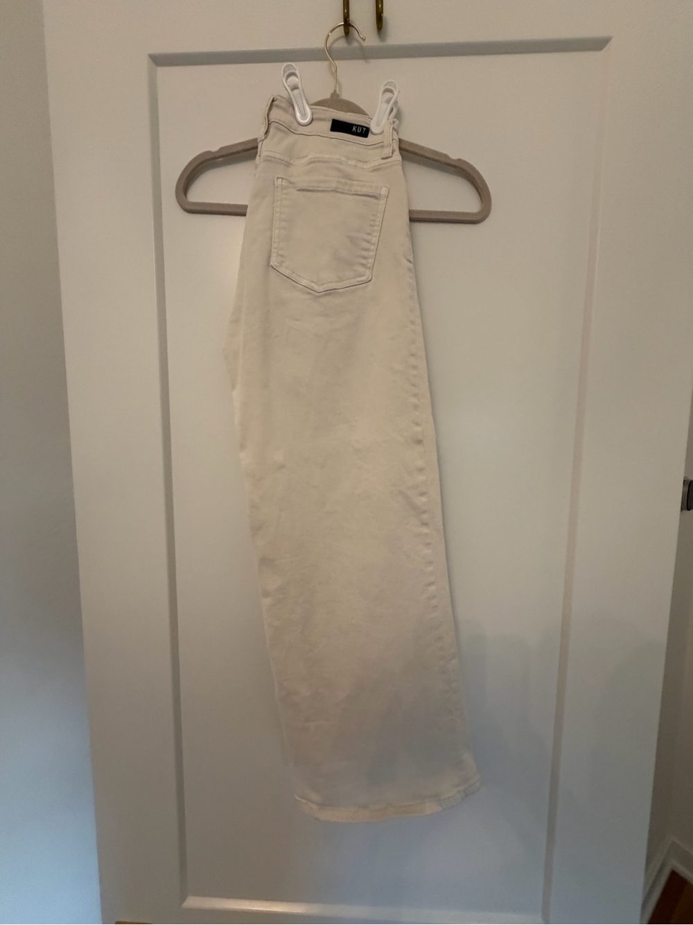 KUT from the Kloth Meg Fab Ab High Rise Wide Leg Jeans Ecru